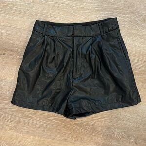 Hausen black leather shorts